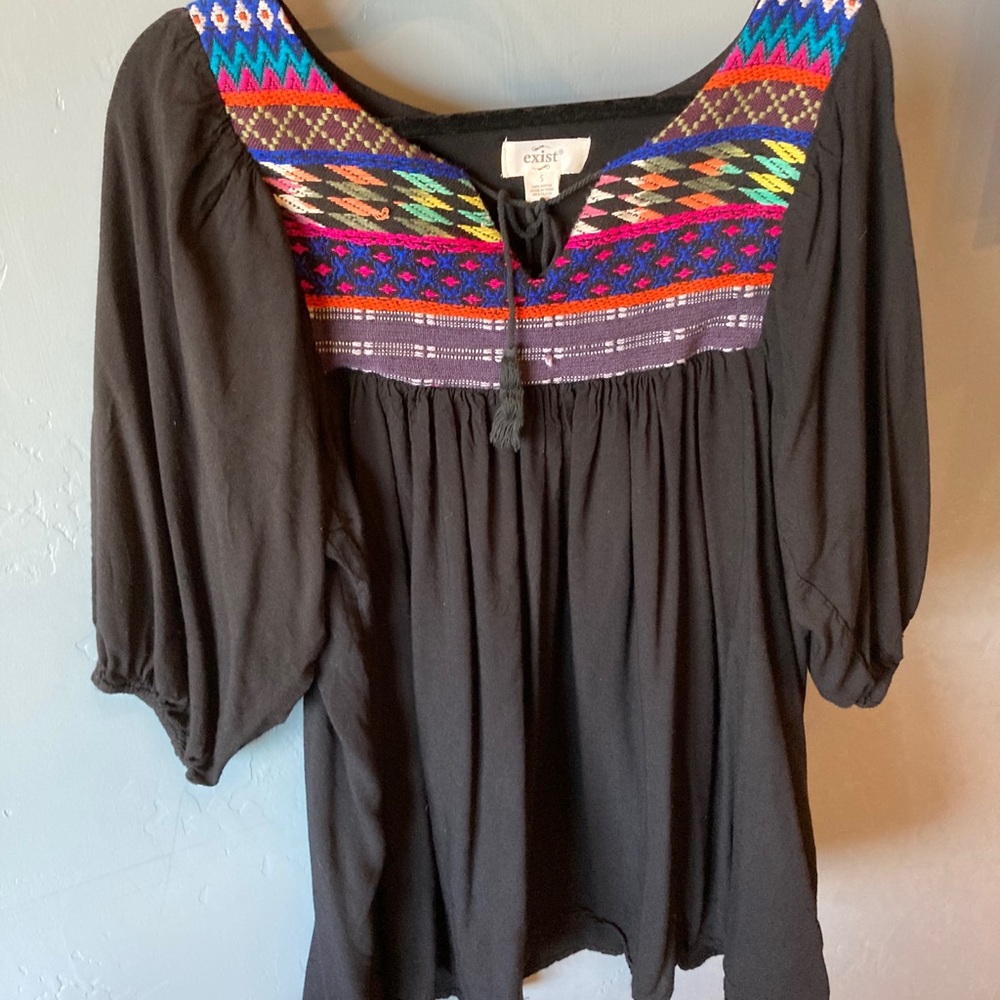 Black embroidered dress/top